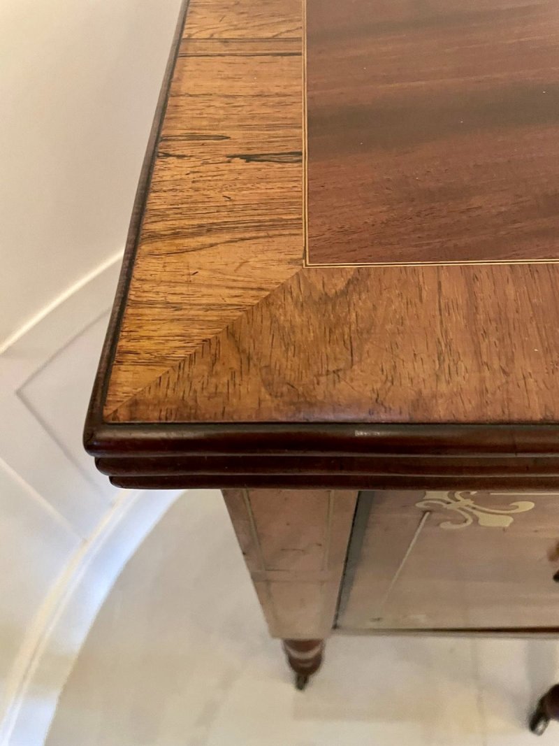 Fine Quality Antique Regency Brass Inlaid Mahogany Breakfront Sideboard - Image 7